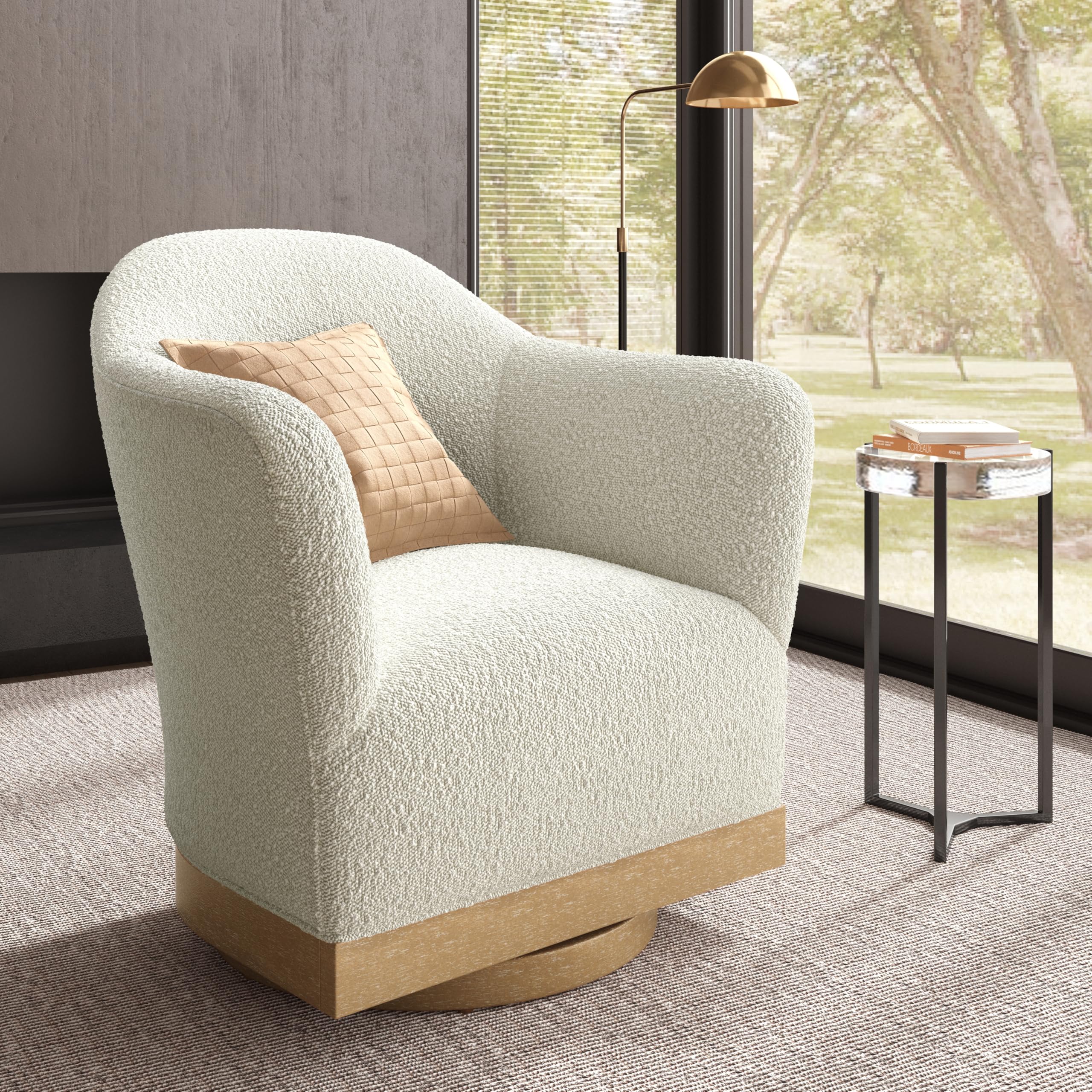 Swivel Barrel Accent Chair – High-Back Armchair with 360° Swivel