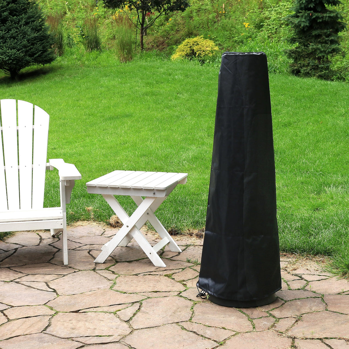 Sunnydaze Chiminea Outdoor Fireplace - Chiminea Fire Pit with Poker and Cover - Outdoor Wood-Burning Fire Pit - Black