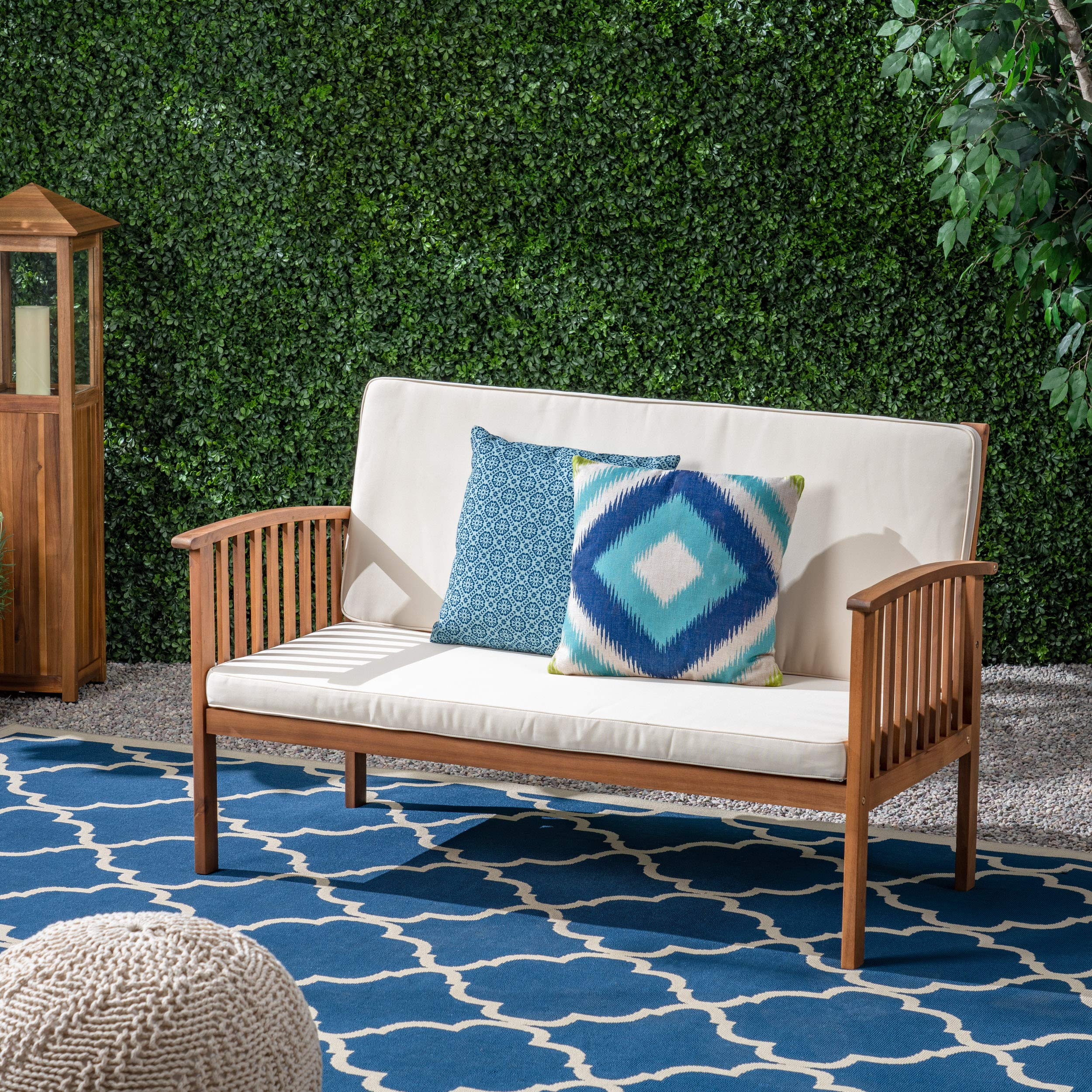 Outdoor Acacia Wood Loveseat