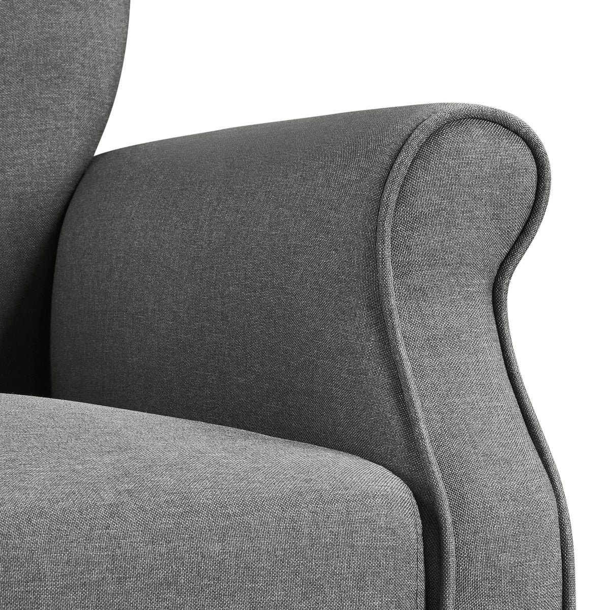 Yaheetech High Back Accent Chair Set of 2 with Rolled Arms, Dark Gray
