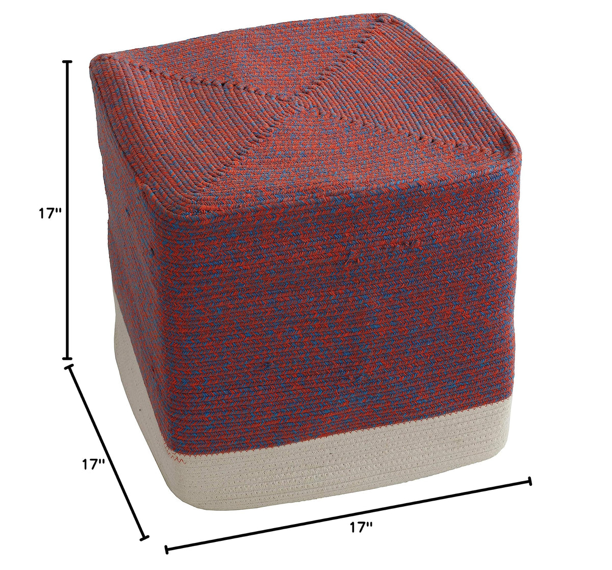 Square Cotton Rope Pouf Ottoman