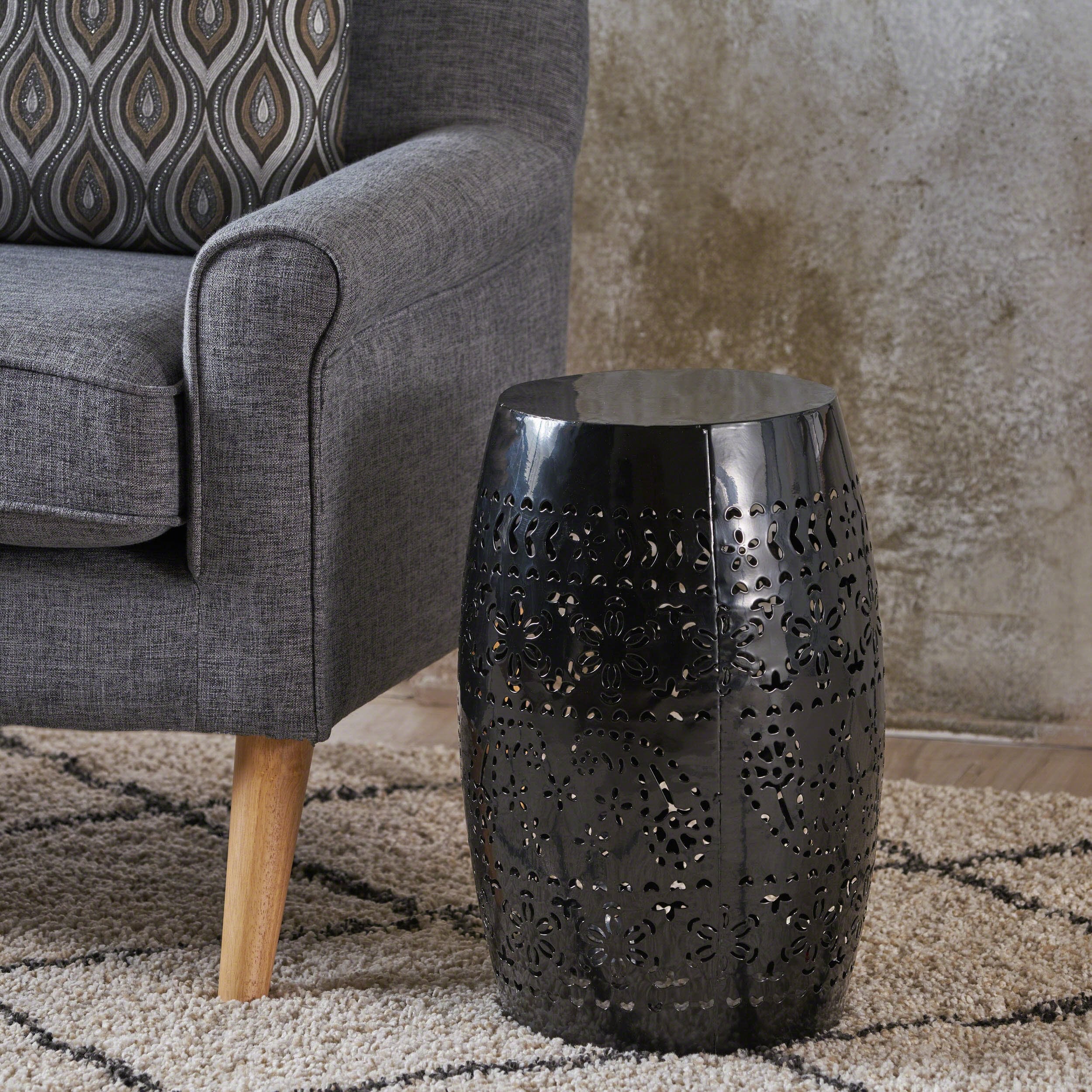 Lace Cut Iron Accent Table