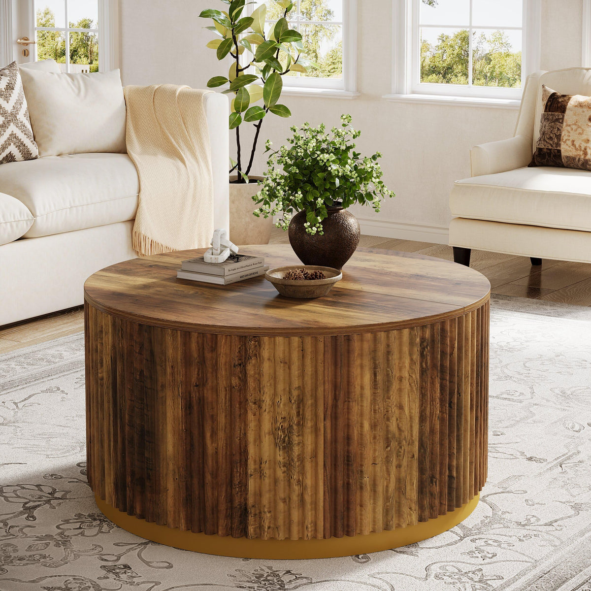 Fluted Round Coffee Table