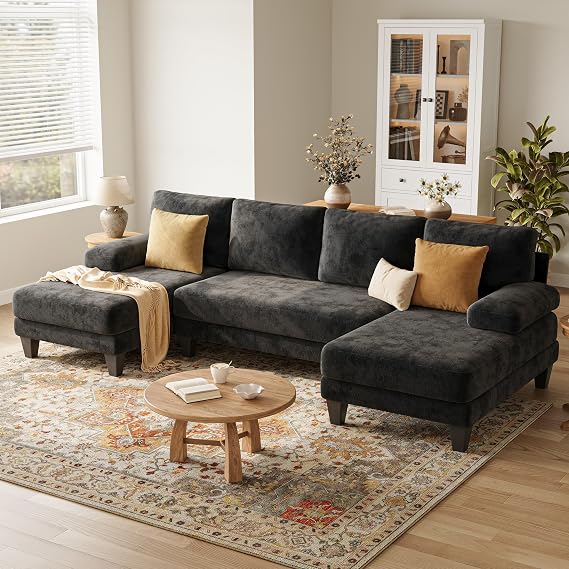 112" U-Shaped Sectional Sofa with Double Chaise