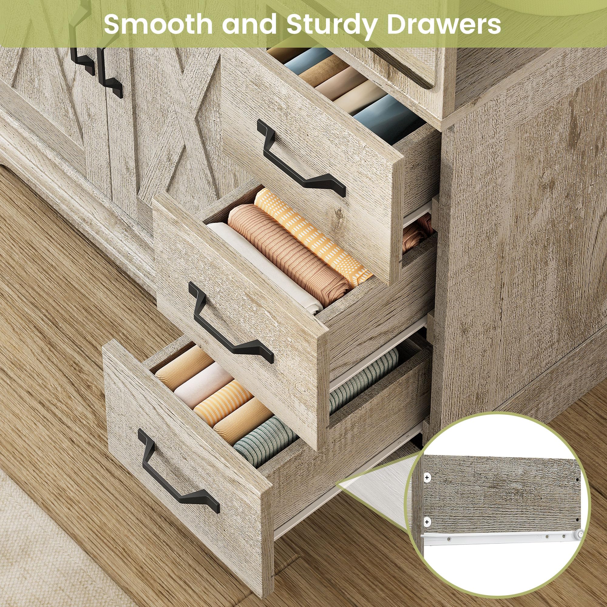 4-Door Wardrobe Closet with Mirror