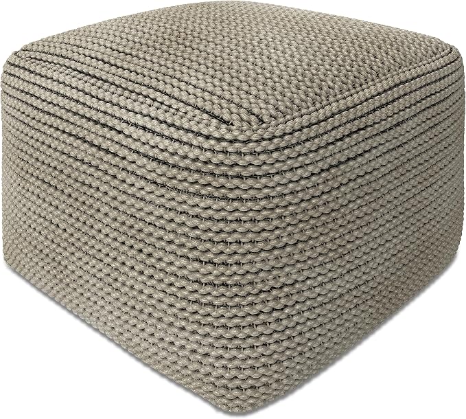 Square Woven Pouf