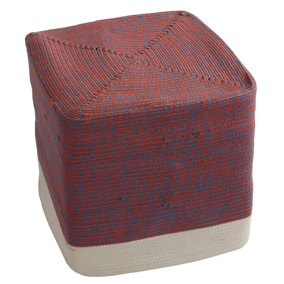 Square Cotton Rope Pouf Ottoman