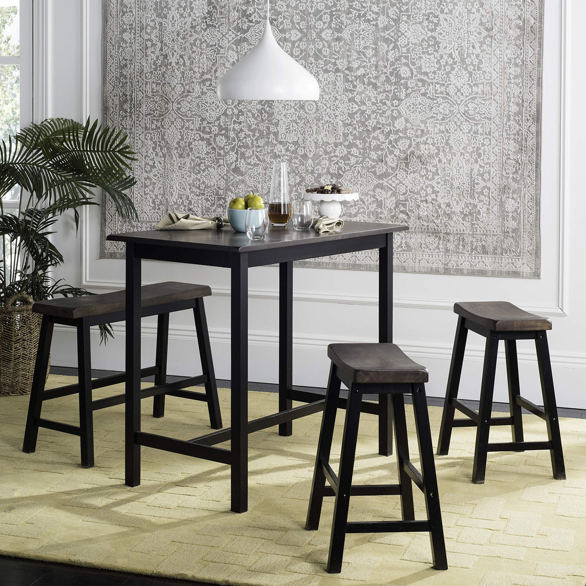 4-Piece Oak Pub Table Set