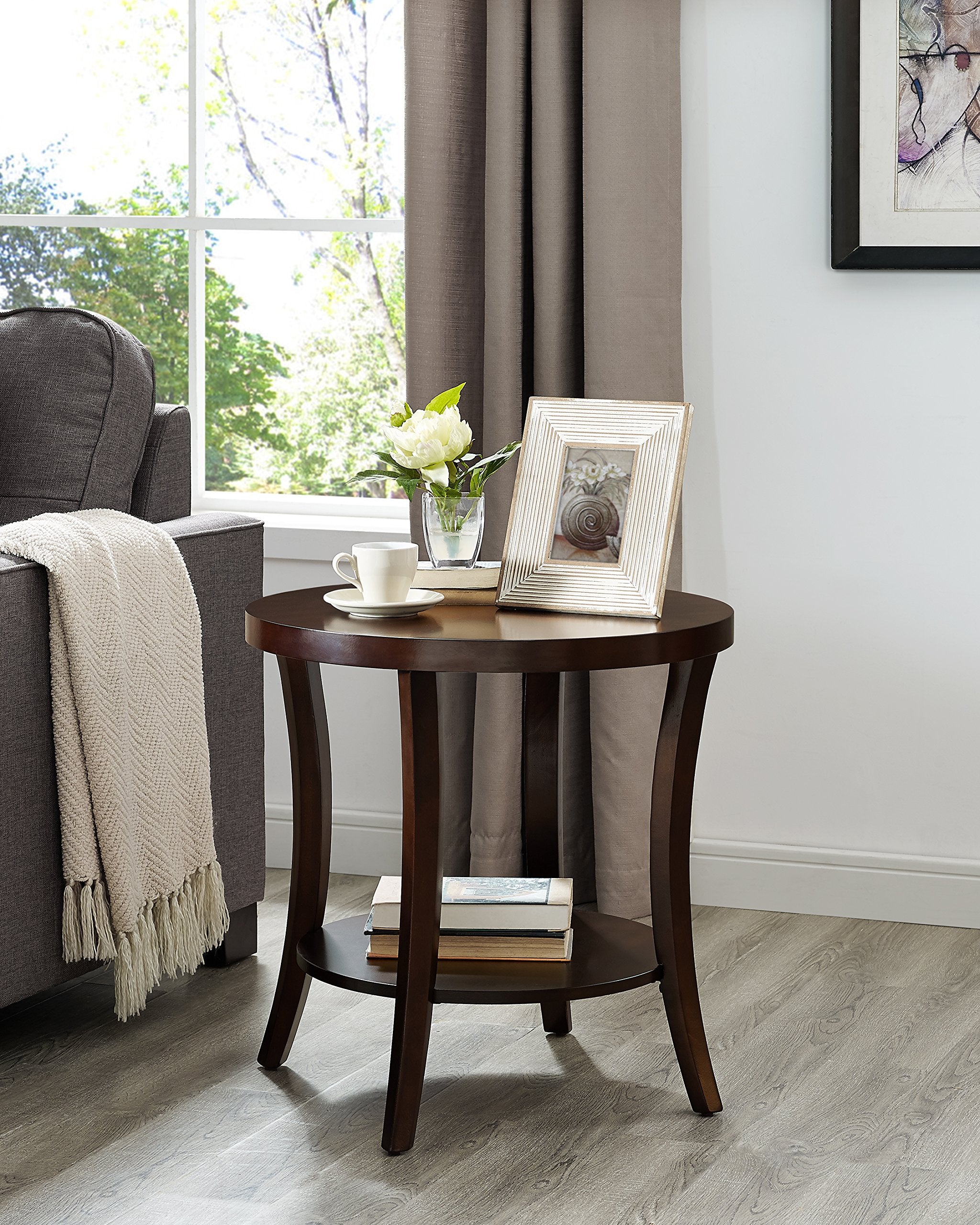 Oval Espresso Coffee Table & End Tables Set