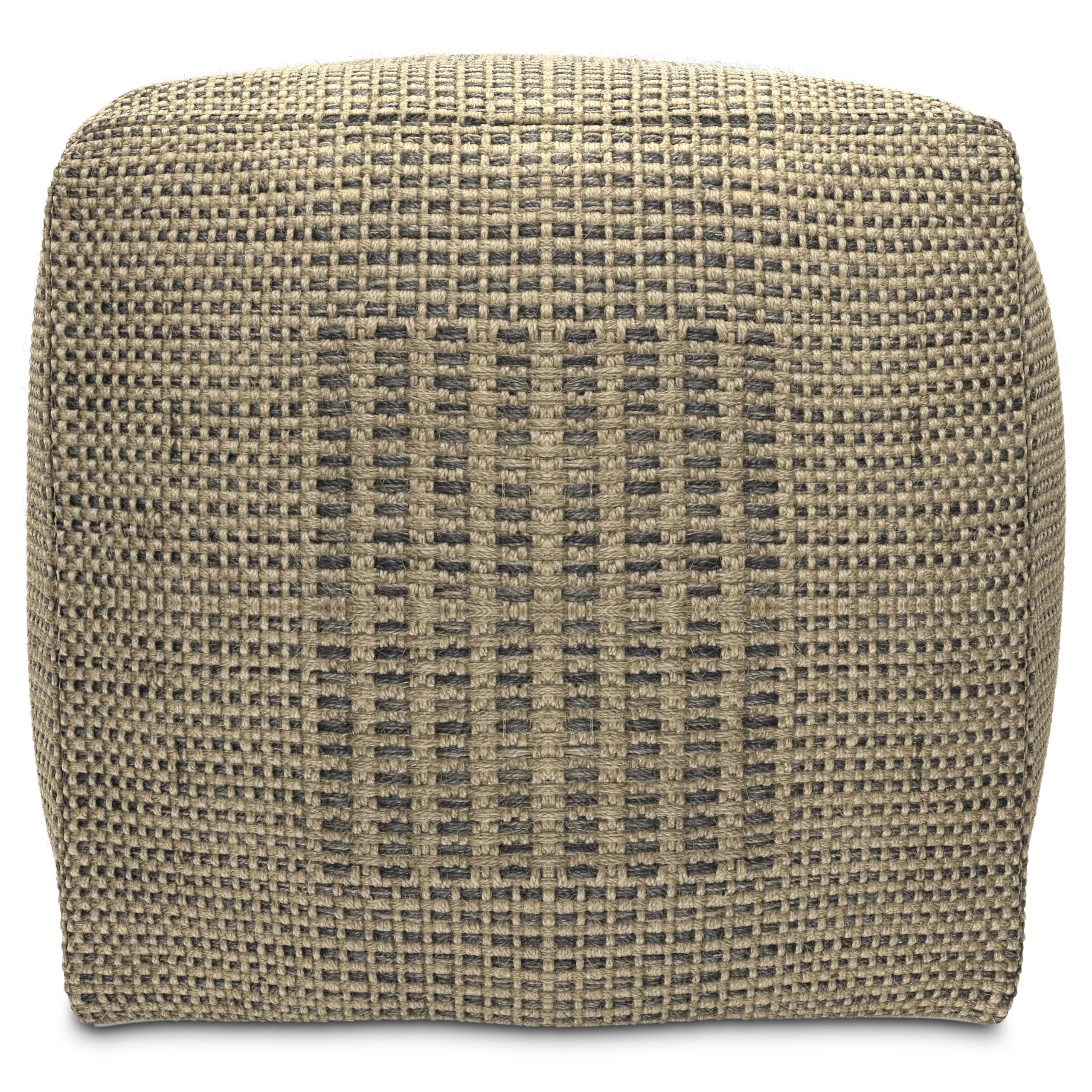 SIMPLIHOME Delilah Square Pouf - 18 inch Wide Handwoven Jute Ottoman in Natural, Contemporary Footstool or Extra Seating for Living Room, Bedroom, or Kids Room with Polystyrene Filling, Assembled