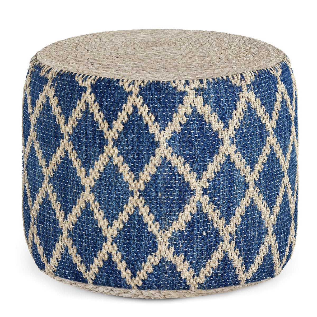 Round Jute Cotton Pouf
