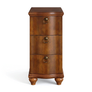 Tribesigns Wood Fully Assembled End Table, 3-Drawers Narrow Slim Side Table, No Assembly Required, Nightstand for Bedside, Small Spaces, Living Room, Bedroom, Walnut Brown