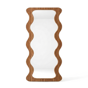 Wavy Full Length Mirror with Wood Frame