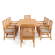 Acacia Wood Extendable Patio Dining Set
