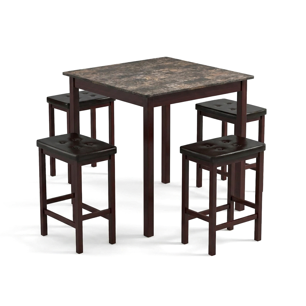 Counter Height Dining Table Set with 4 Bar Stools