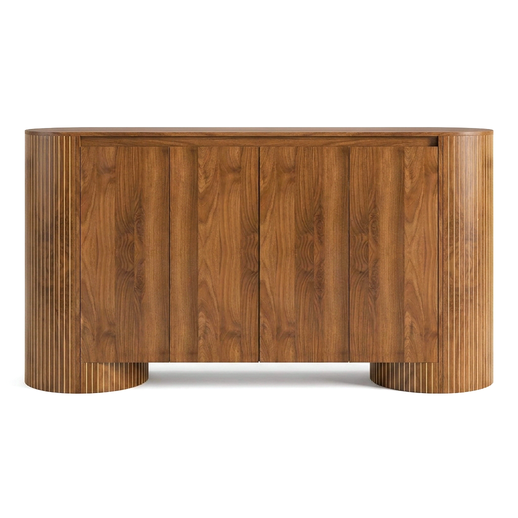 60" Sideboard Buffet Cabinet with 4 Doors & Adjustable Shelves