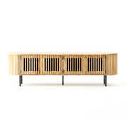 Fluted TV Stand for 75-Inch TVs with Storage