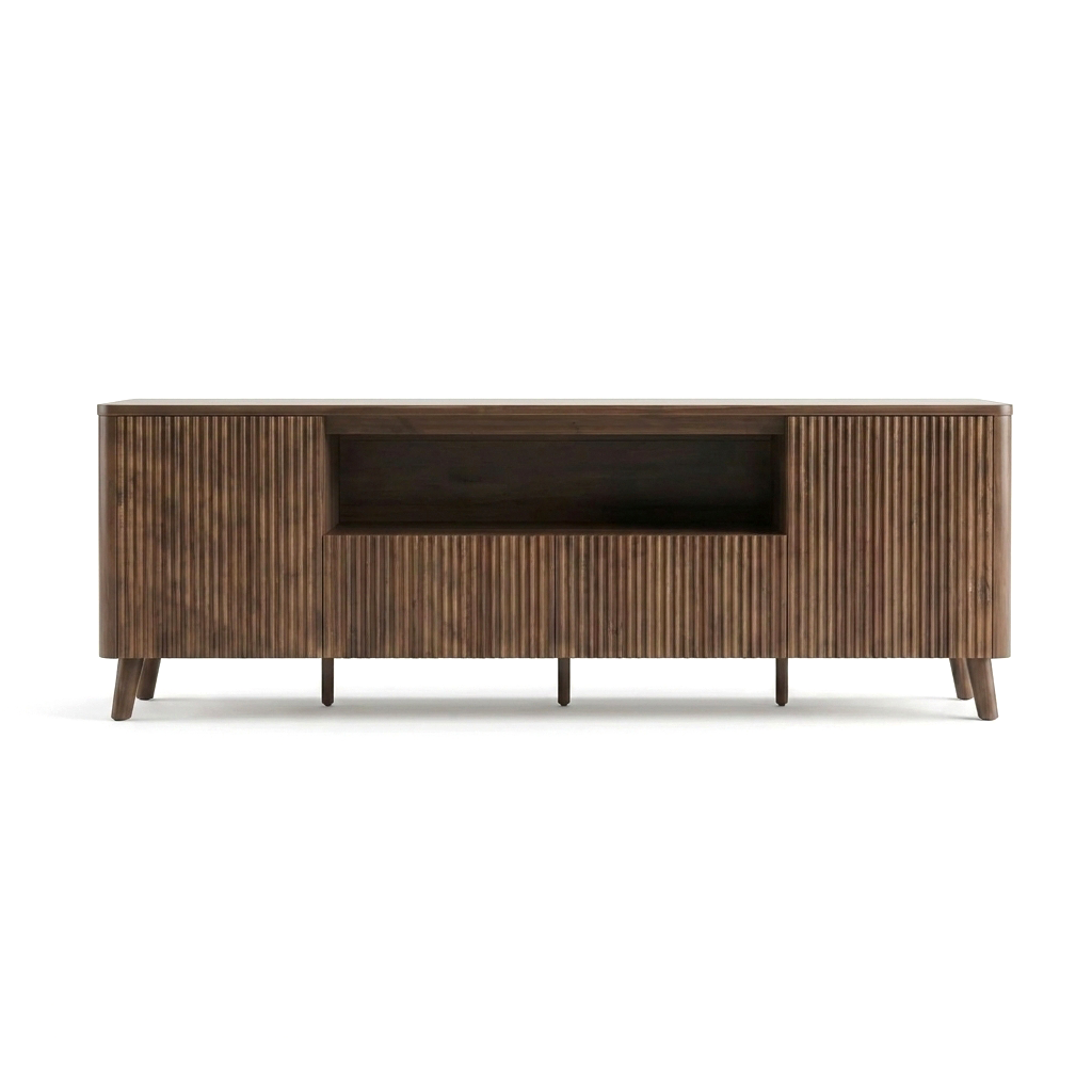 Mid-Century Modern TV Stand for 80" TVs with Storage