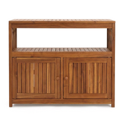 Acacia Wood Outdoor Storage Cabinet with 2 Magnetic Doors