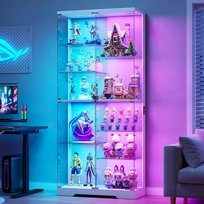 71" Lighted Display Cabinet with RGB Glass Doors