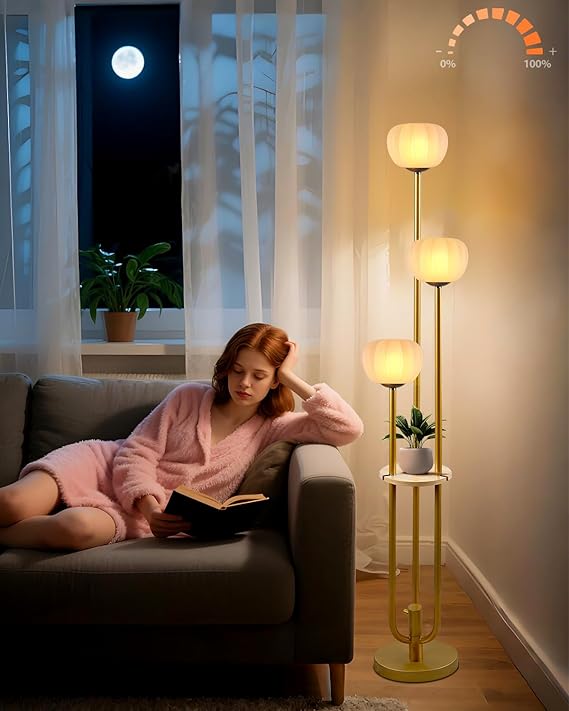 3-Globe Pink Floor Lamp, 63" Tall with G9 Bulbs